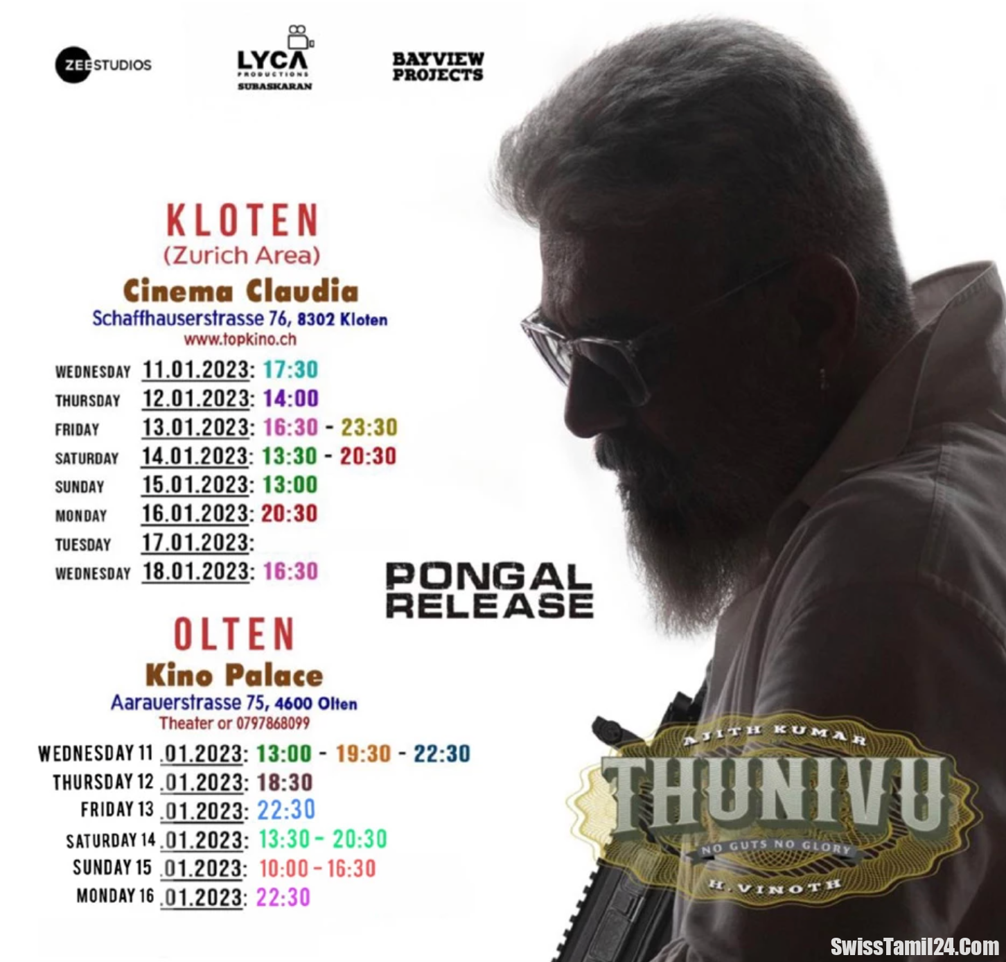 சுவிற்சர்லாந்தில், துணிவு, வாரிசு, Thunivu, Varisu, Kino ABC, SwissTamils, Kino Olten, Bern Kino, Tamil Movie in Swiss, Varisu Show Time Bern, Varisu Show Time zurich, Varisu Show Time Olten, thunivu Show Time Bern, thunivu Show Time Switzerland, thunivu Show Time olten