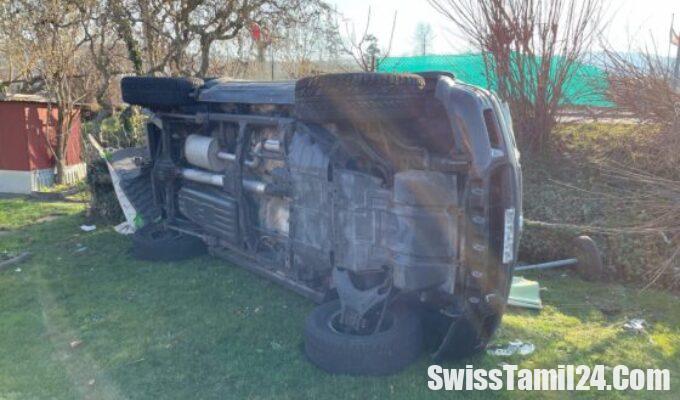 சூரிச், கார் விபத்து, வீட்டுத்தோட்டத்தில், சூரிச் Bändlistrasse, swisstamil24, swisstamilnews, swissnewstamil