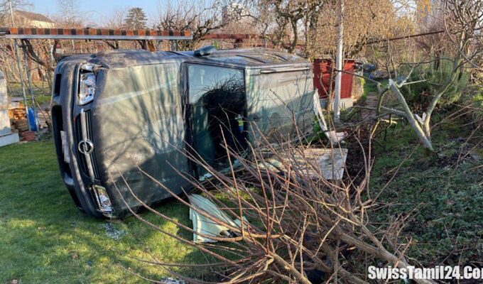 சூரிச், கார் விபத்து, வீட்டுத்தோட்டத்தில், சூரிச் Bändlistrasse, swisstamil24, swisstamilnews, swissnewstamil