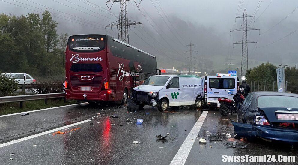 A13 – Chur நெடுஞ்சாலையில் இடம்பெற்ற பயங்கர வாகன விபத்து