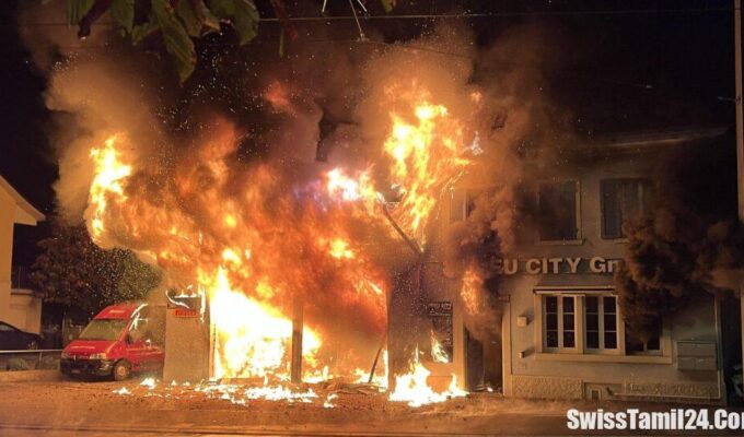 Dietikon, குடியிருப்பு, வணிக கட்டிடத்தில் தீ