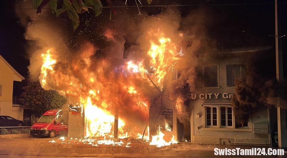 Dietikon இல் உள்ள குடியிருப்பு மற்றும் வணிக கட்டிடத்தில் தீ.!!