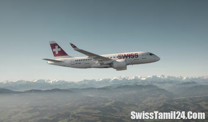 நடுவானில், தரையிறங்க முடியாமல், சுவிஸ் விமானம்