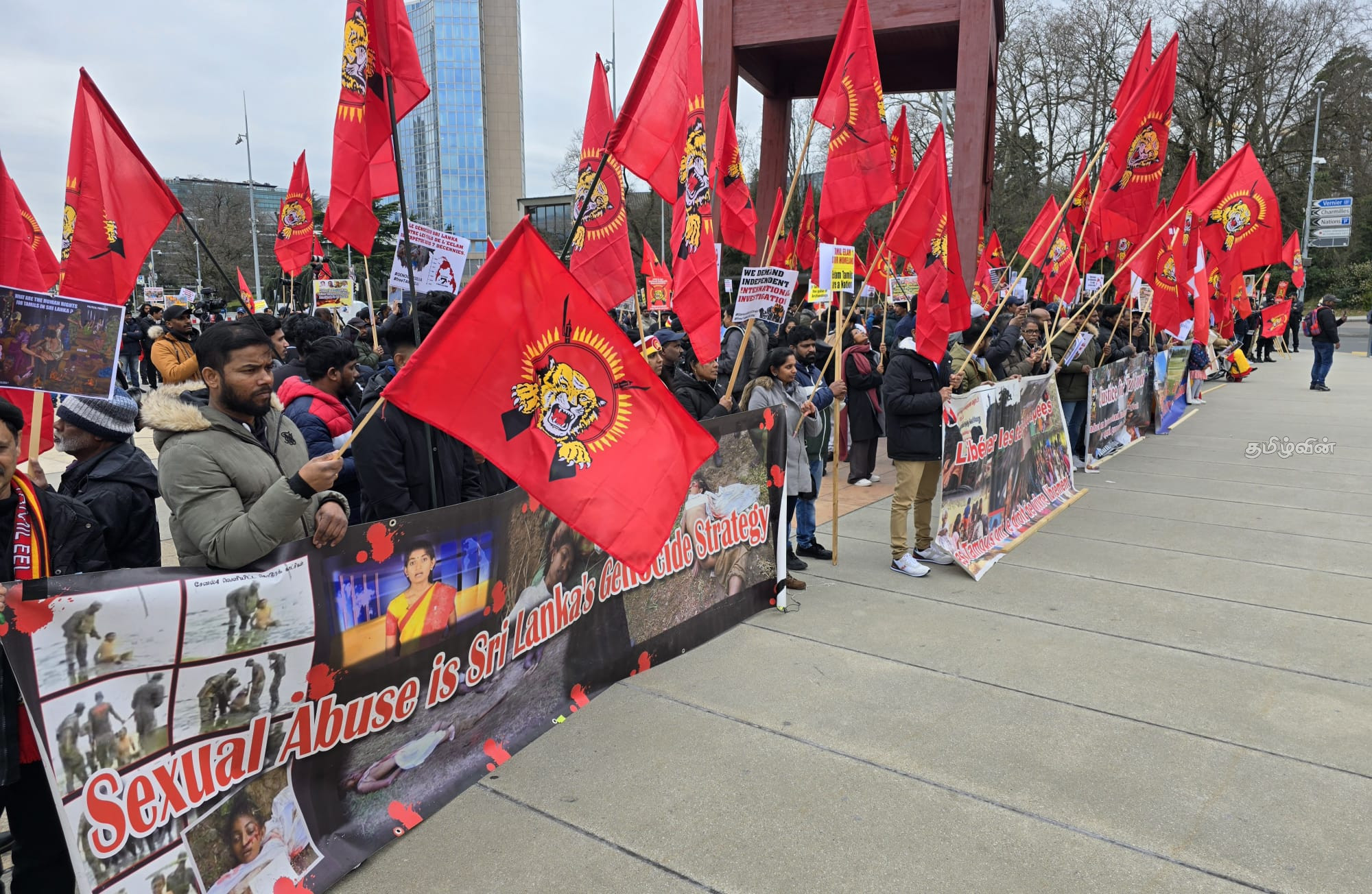 தமிழின அழிப்பிற்கு நீதி கோரி சுவிட்சர்லாந்தில் கவனயீர்ப்பு போராட்டம்