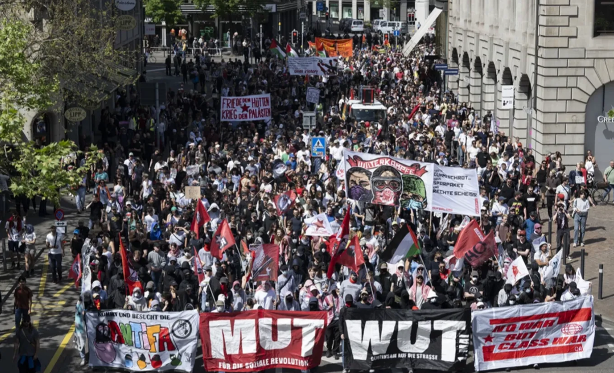 சூரிச்சில் மே 1 தொழிலாளர் தினத்தில் பத்தாயிரம் பேர் ஆர்ப்பாட்டம்