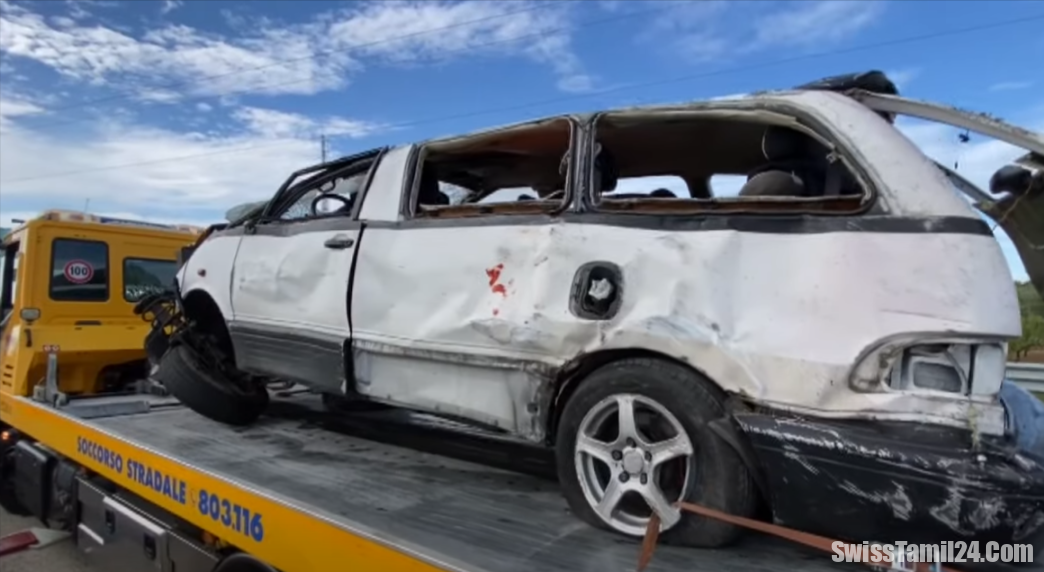 சுவிஸில் இருந்து இத்தாலி சென்ற வேன் பயங்கர விபத்து :  ஒருவர் பலி