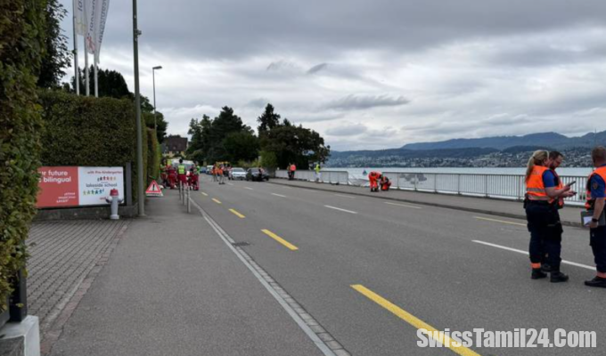 சூரிச் ஏரியில் கார் மோதியது