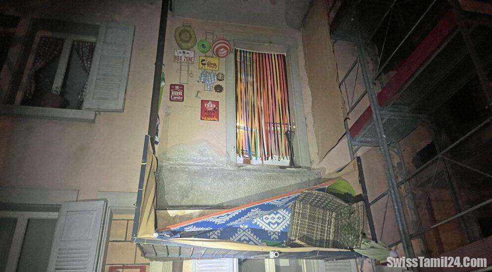 லுசர்னில் பால்கனி இடிந்து விழுந்ததில் இருவர் காயம்