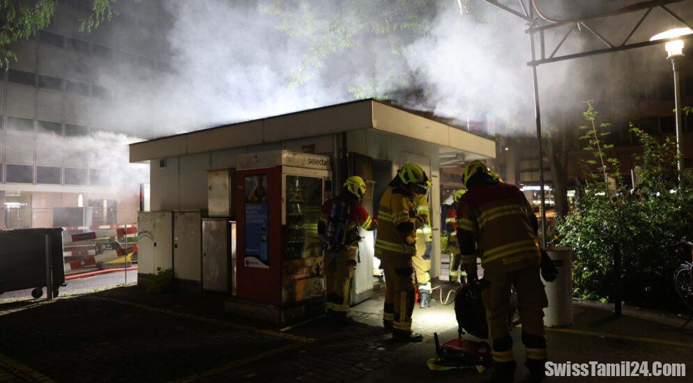 கன்டோன் Zug இல் அதிகாலையில் தீப்பிடித்து எரிந்த Kiosk கடை..!!