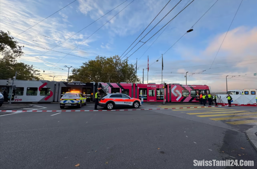 சூரிச்சில் பயங்கர ட்ராம் விபத்து : ஒருவர் சம்பவ இடத்திலையே பலி