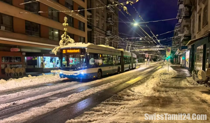 snowfall in Switzerland