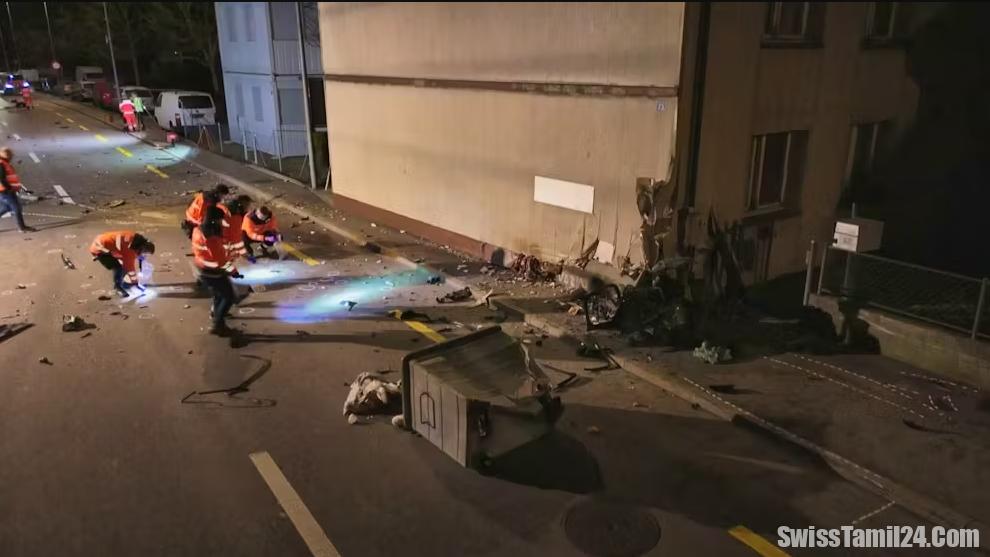 சூரிச்சில் பயங்கர விபத்துர் : ஒருவர் பலி மூவர் படுகாயம்