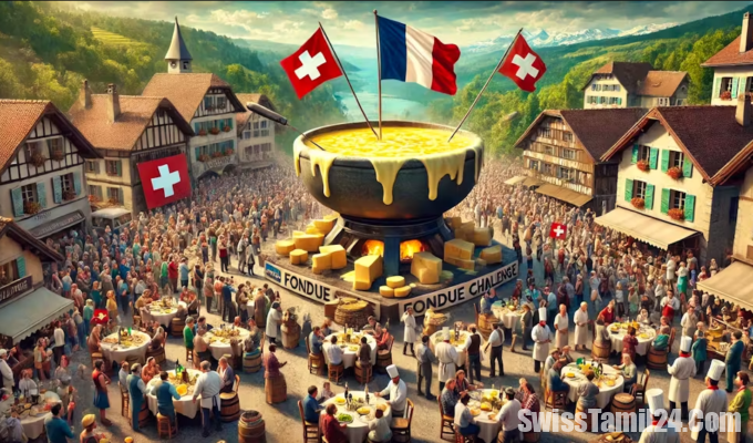 France beats Switzerland in the competition for the largest fondue