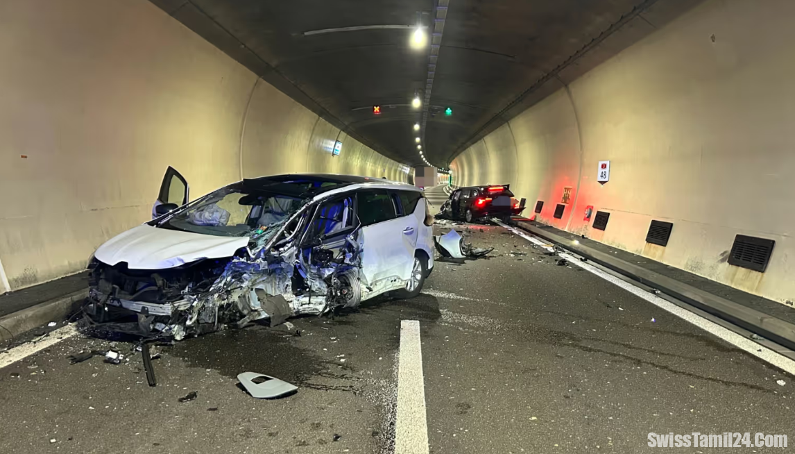 ஆர்காவ் Brugg A3 சுரங்கப்பாதையில் கடுமையான நேருக்கு நேர் மோதல்