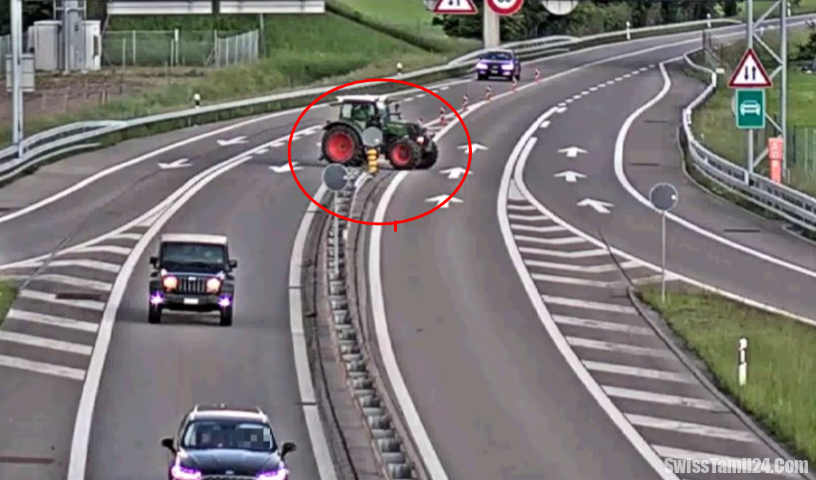 திருடப்பட்ட உழவு இயந்திரத்தை A3 நெடுஞ்சாலையில் தவறான திசையில் ஓட்டிச்சென்ற நபர்