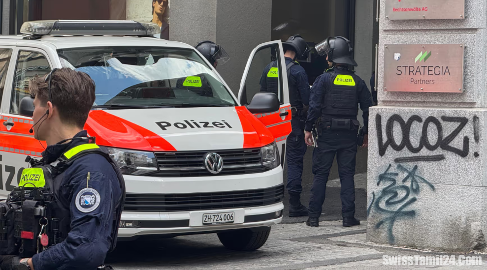 சூரிச்சில் அனுமதியின்றி பாலஸ்தீன ஆதரவு ஆர்ப்பாட்டம் : போலீசார் தலையீடு