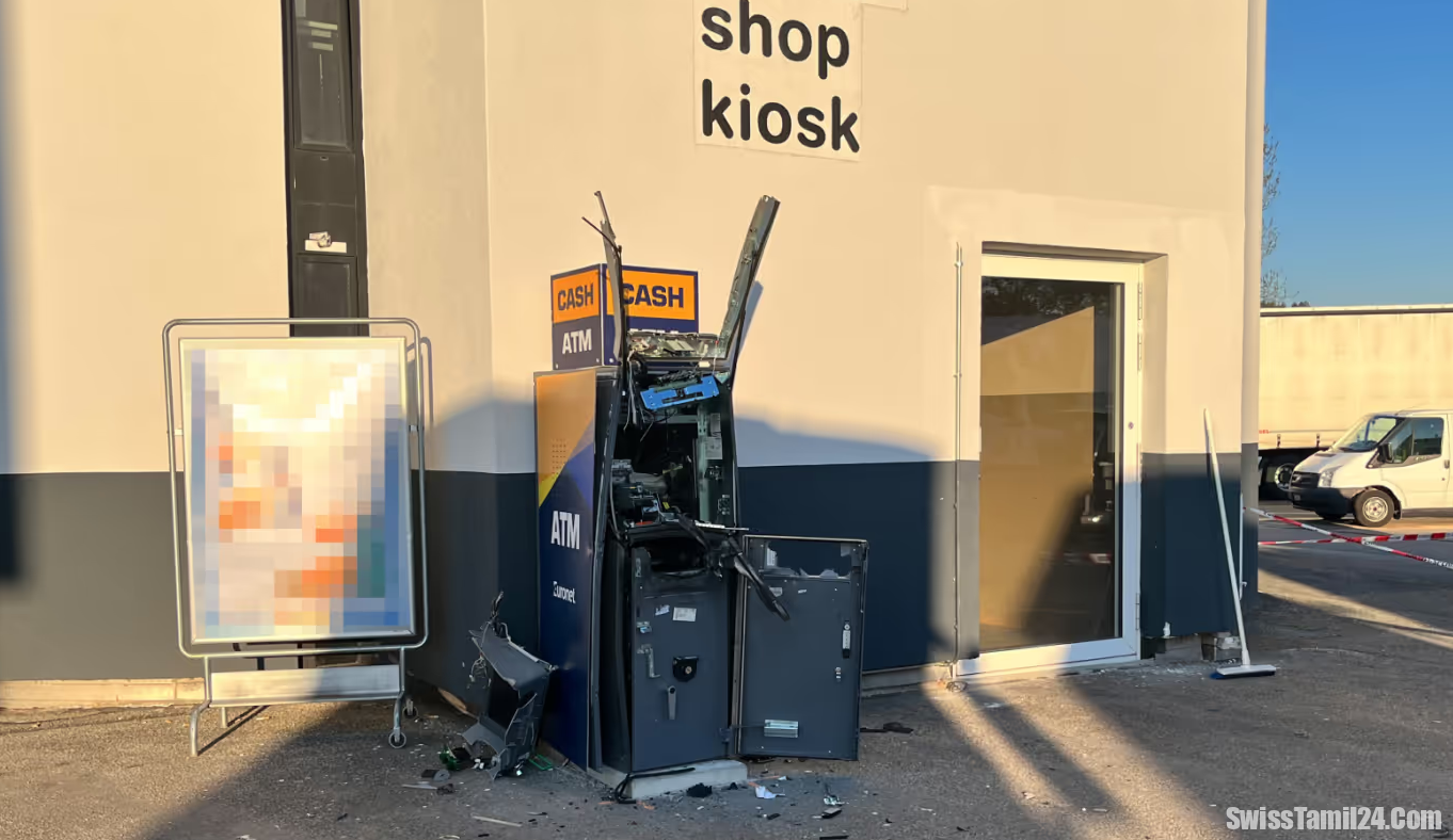 ஆர்காவ் கொல்லிகென் (Kölliken) அருகே ATM இயந்திரம் வெடி வைத்து தகர்ப்பு