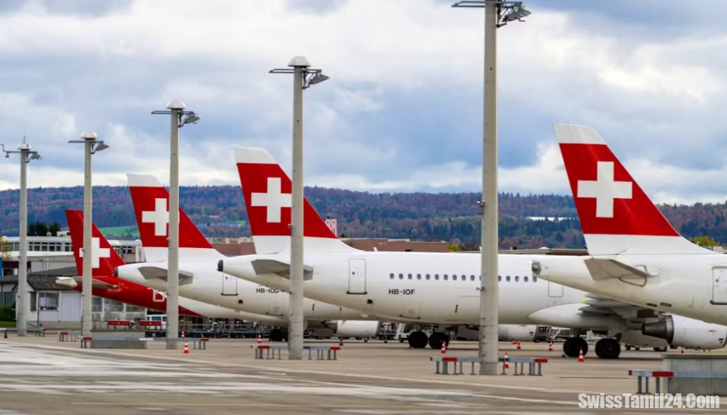 சூரிச் விமான நிலையத்தில் கடும் காற்றால் விமான போக்குவரத்து பாதிப்பு