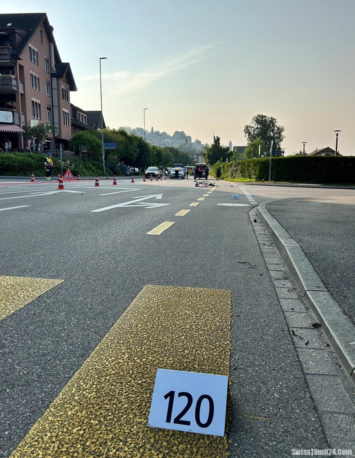 சூரிச்சில் கார் மோதியதில் சைக்கிள் ஓட்டுநர் படுகாயம்