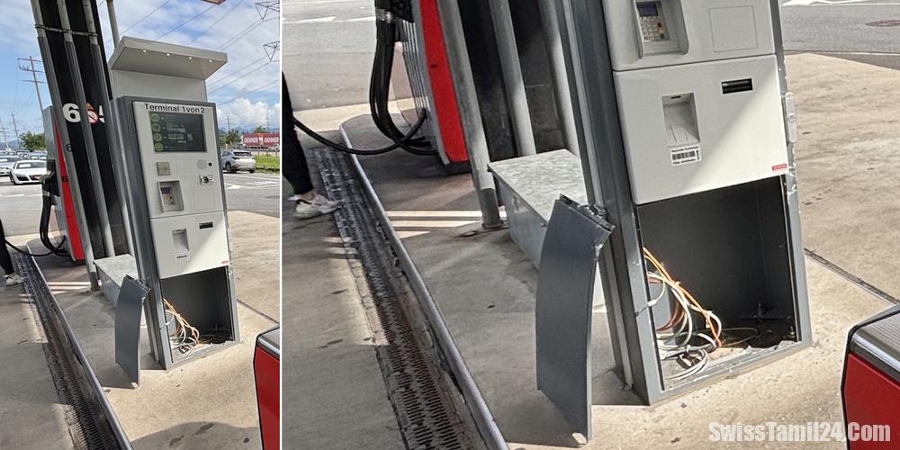 பில்டனில் பெட்ரோல் நிலைய பணம் வசூலிக்கும் இயந்திரம் உடைப்பு முயற்சி