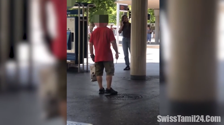 சூரிச் நகரில் கத்தியுடன் அச்சுறுத்தல் விடுத்த நபரால் பரபரப்பு.! (வீடியோ)