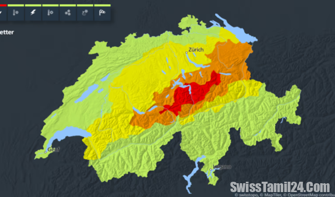 Stufe 4 Bund warnt vor grosser Unwetter Gefahr