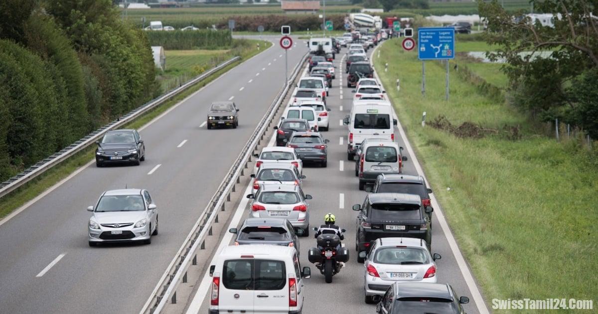 விபத்து காரணமாக லுகார்ன்னோவில் போக்குவரத்து நெரிசல்.!!