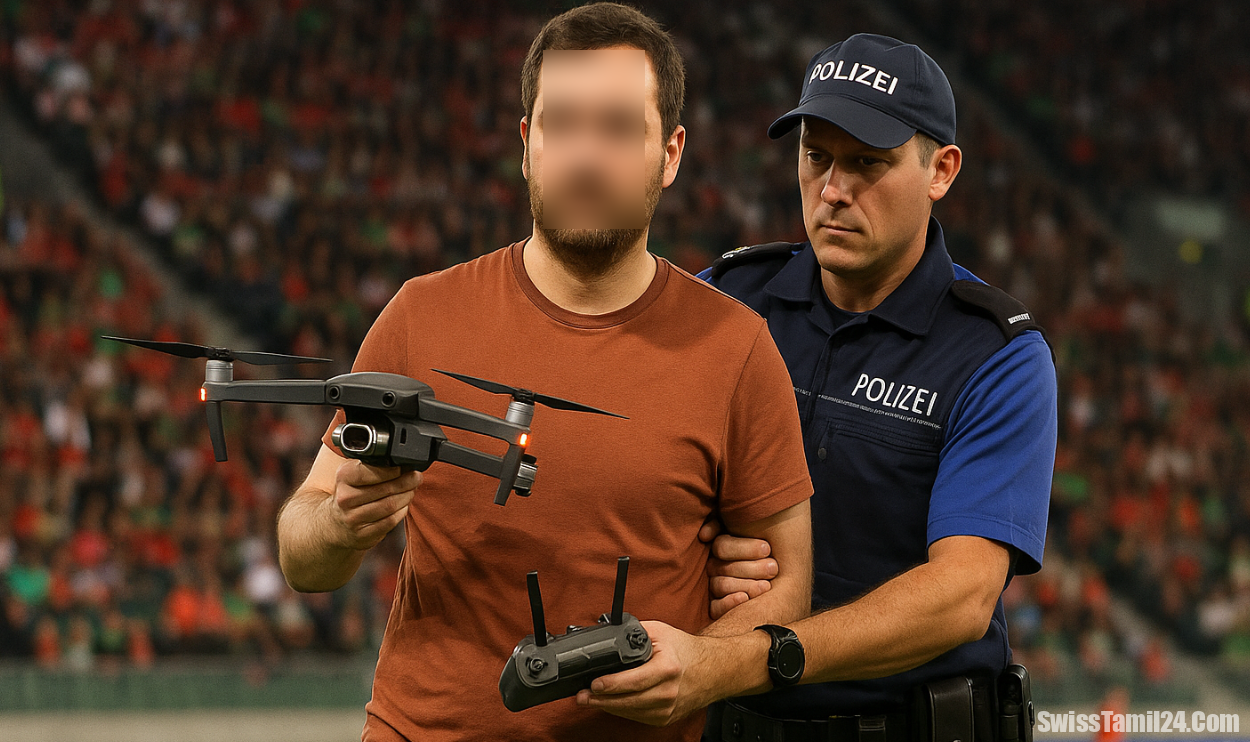 ஸ்விட்சர்லாந்தில் டிரோன் பறக்கவிட்ட இளைஞன் போலீசாரால் கைது.!!