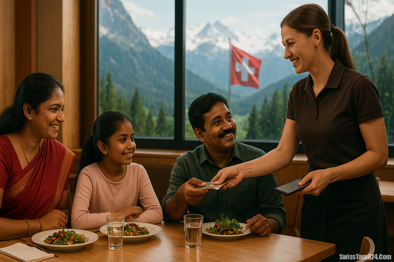 சுவிட்சர்லாந்து உணவகங்களில் 60 சதவீதத்துக்கும் மேற்பட்ட விருந்தினர்கள் டிப் கொடுப்பது வழக்கம்