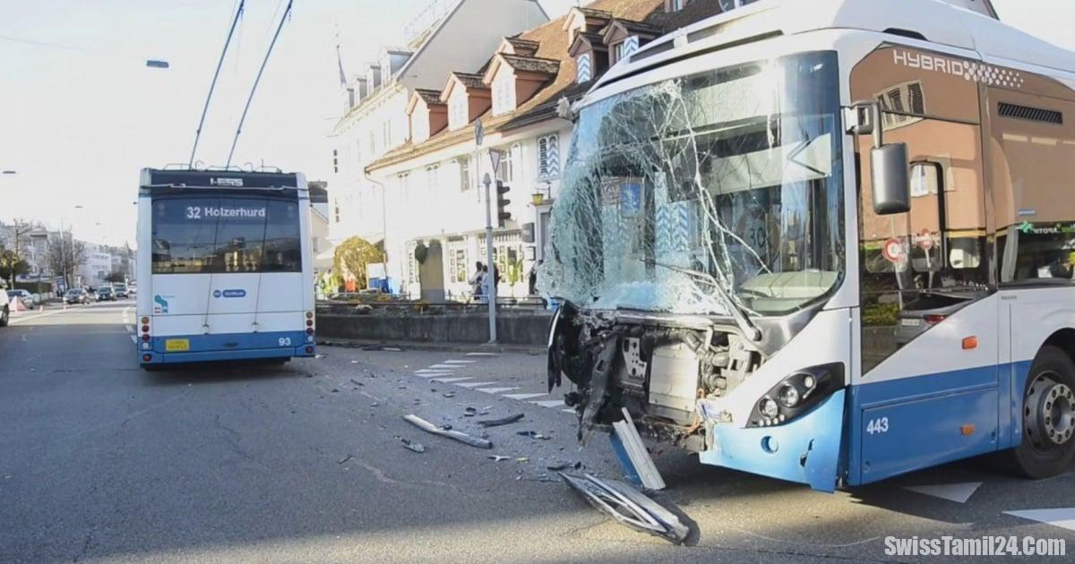 சூரிச்சில் இரண்டு பேருந்துகள் மோதல் – ஏழு பேர் லேசாகக் காயம்