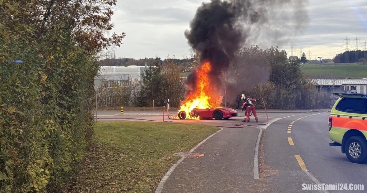 சூரிக் லிண்டாவில் காரில் தீ: யாரும் காயமில்லை, ஆனால் பெரும் சேதம்