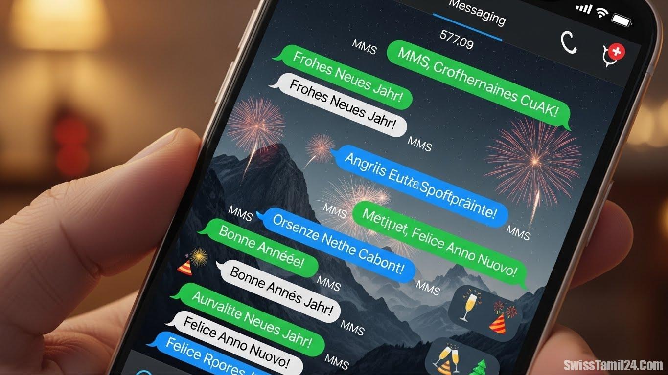 புத்தாண்டில் சுவிட்சர்லாந்தில் 7.7 கோடி எஸ்.எம்.எஸ் அனுப்பல்