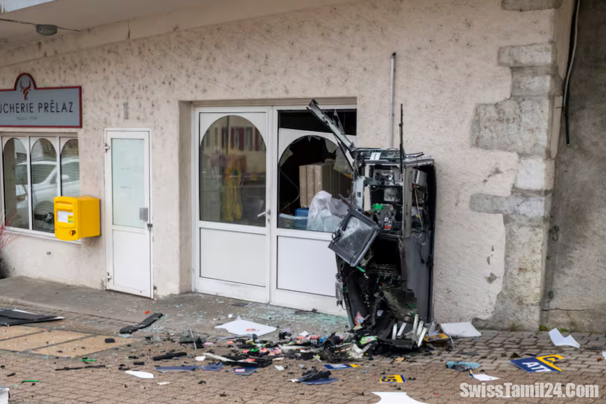 வலைஸ் ஜெனொலியேர் கிராமத்தில் ஏடிஎம் வெடிப்பு – கட்டிடங்களுக்கு சேதம், உயிரிழப்பு இல்லை