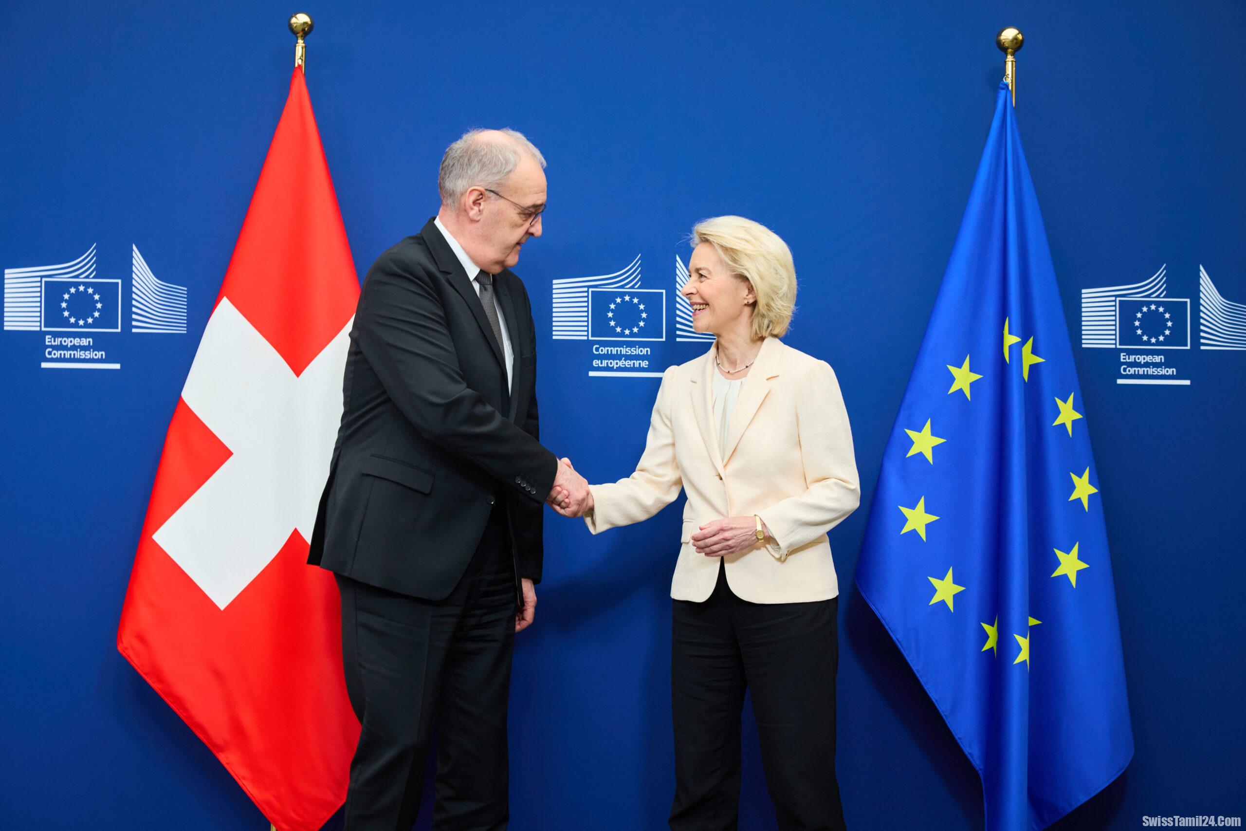 சுவிட்சர்லாந்து–ஐரோப்பிய ஒன்றியம் இடையே புதிய இருதரப்பு ஒப்பந்தங்கள் குறித்து பேச்சு